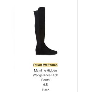 STUART WEITZMAN MAINLINE HIDDEN WEDGE KNEE HIGH BOOTS
